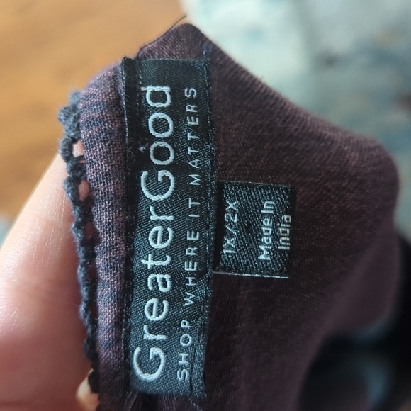 Whimsigoth Plus Size Tunic Blue/Purple Flowy Rayon V-Neck Tunic 1x/2x - Picture 5 of 12